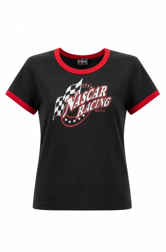 NASCAR RACING DONNA TEE GRAPHIC NERO PRE OWNED M