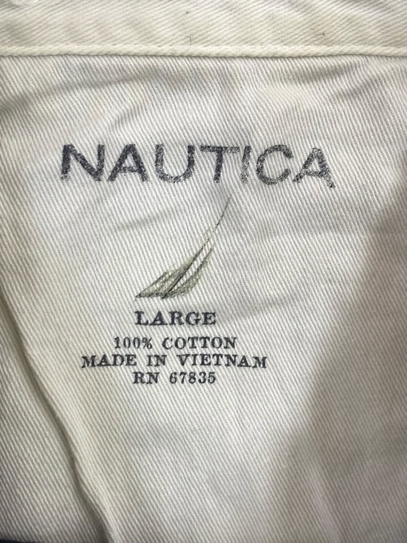 NAUTICA LONG SLEEVE POLO CLASSIC NAVY MENS PRE OWNED L