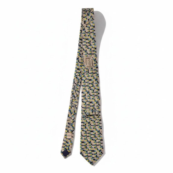 NAZARENO GABRIELLI NECKTIE RETRO NAVY MENS PRE OWNED