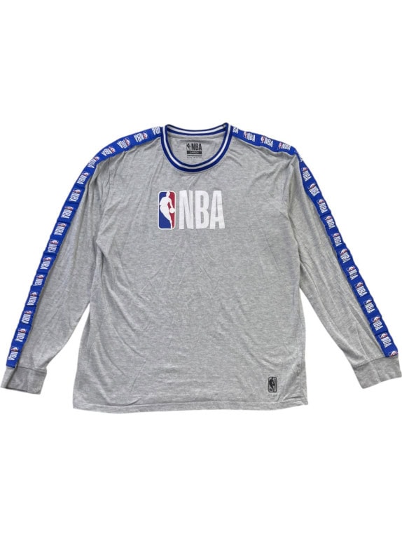 NBA LONG SLEEVE T SHIRT SPORTSWEAR GREY MARL MENS PRE OWNED L