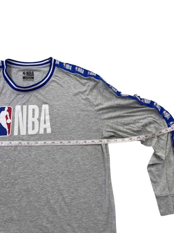 NBA LONG SLEEVE T SHIRT SPORTSWEAR GREY MARL MENS PRE OWNED L