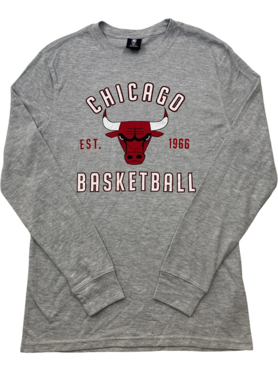 NBA MAGLIA A MANICHE LUNGHE GRAPHIC GRIGIO UOMO PRE OWNED S