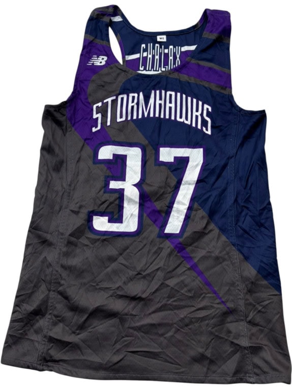 NEW BALANCE SLEEVELESS JERSEY ATHLETIC NAVY PURPLE WOMEN PRE OWNED S