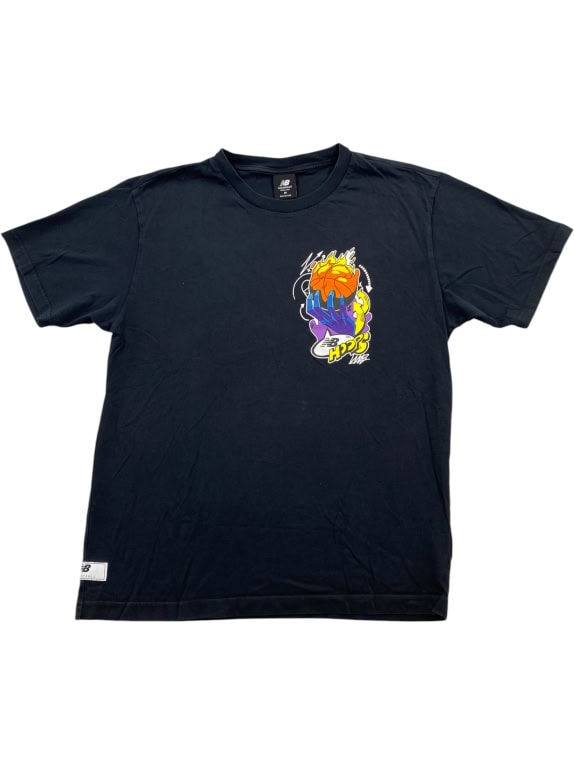 NEW BALANCE T-SHIRT HOOPS GRAPHIC NERO UOMO M