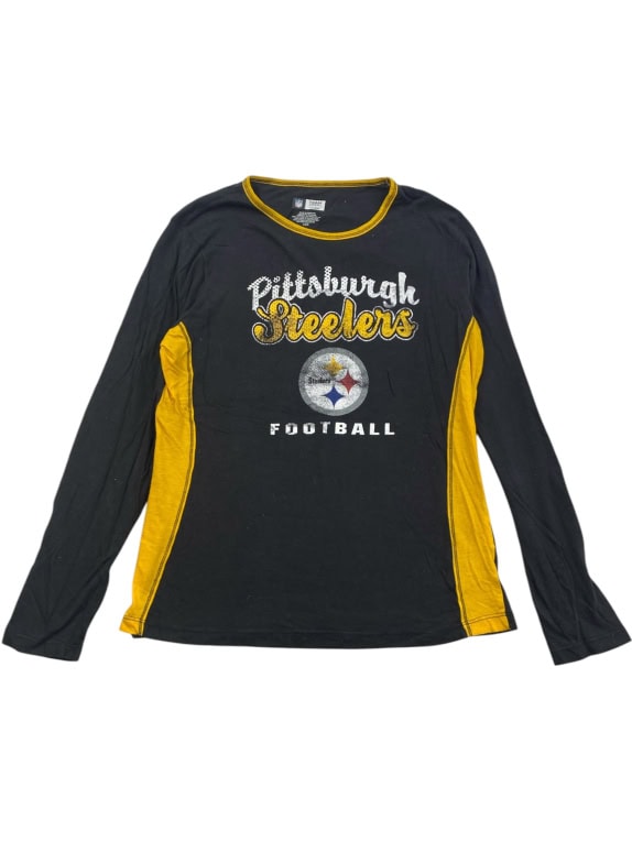 NFL Pittsburgh Steelers Μακρυμάνικη Μπλούζα Team Apparel Logo Μαύρο Γυναικείο L