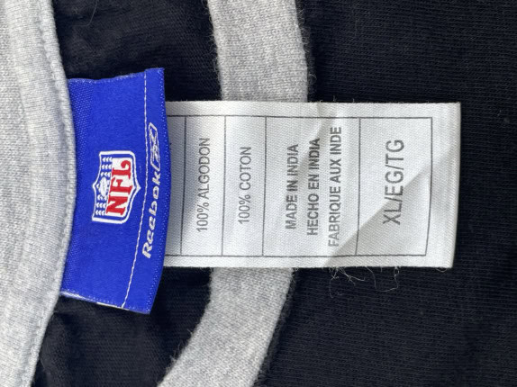 NFL REGULAR FIT LONGSLEEVE T SHIRT GRAPHIC BLACK GREY UNISEX PRE OWNED XXL