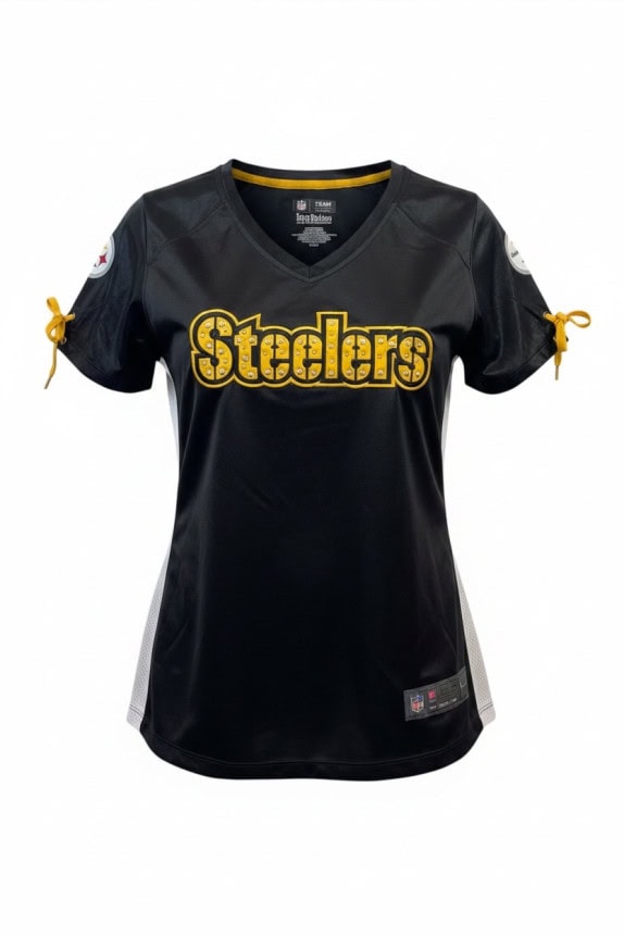 NFL STEELERS FOOTBALL JERSEY SPORTSWEAR ΜΑΥΡΟ ΓΥΝΑΙΚΕΙΟ PRE OWNED S
