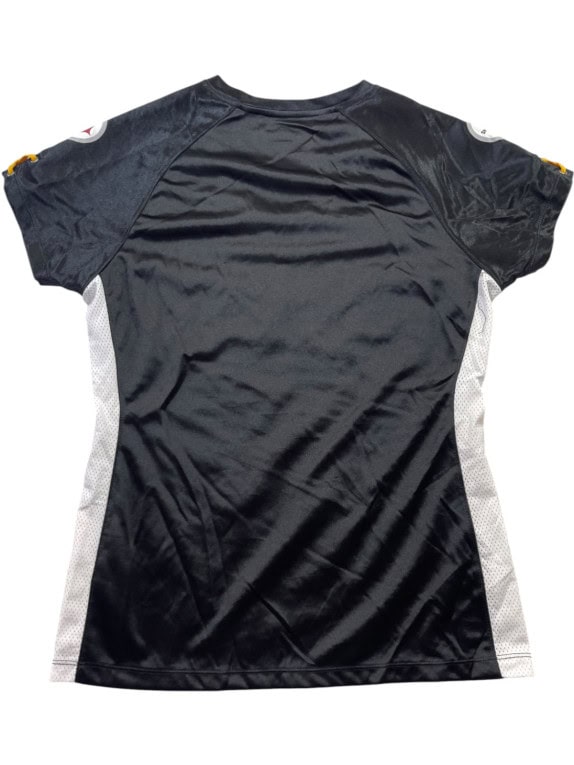 NFL STEELERS FOOTBALL JERSEY SPORTSWEAR BLACK WOMENS PRE OWNED S