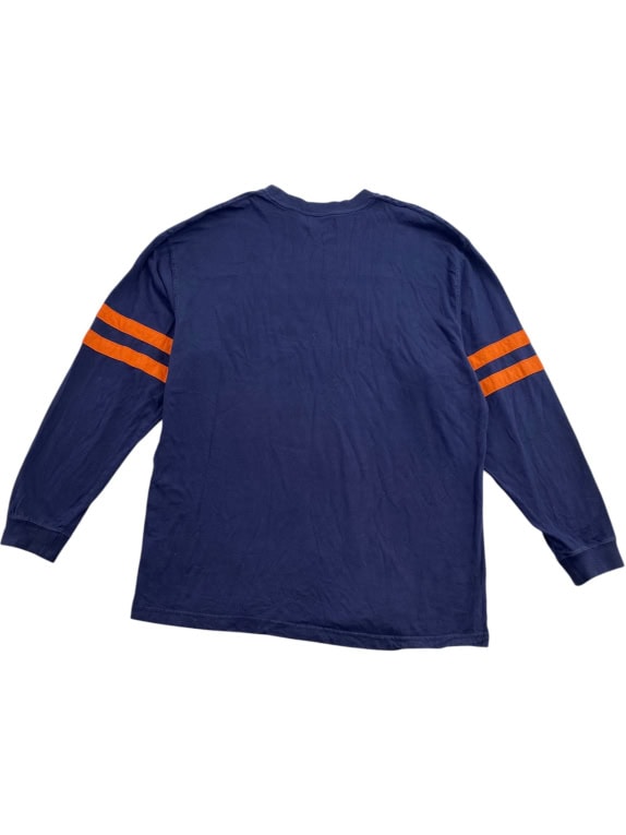 NFL TEAM APPAREL Denver Broncos Maglia a maniche lunghe con logo Spellout blu UNISEX XL