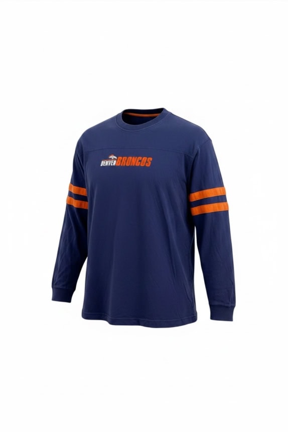 NFL TEAM APPAREL Denver Broncos Μακρυμάνικη Μπλούζα Spellout Logo Μπλε UNISEX XL