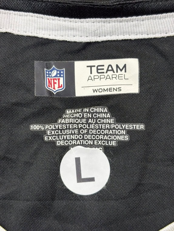 NFL TEAM APPAREL FOOTBALL JERSEY ATHLETIC ΜΑΥΡΟ ΓΥΝΑΙΚΕΙΟ PRE OWNED L