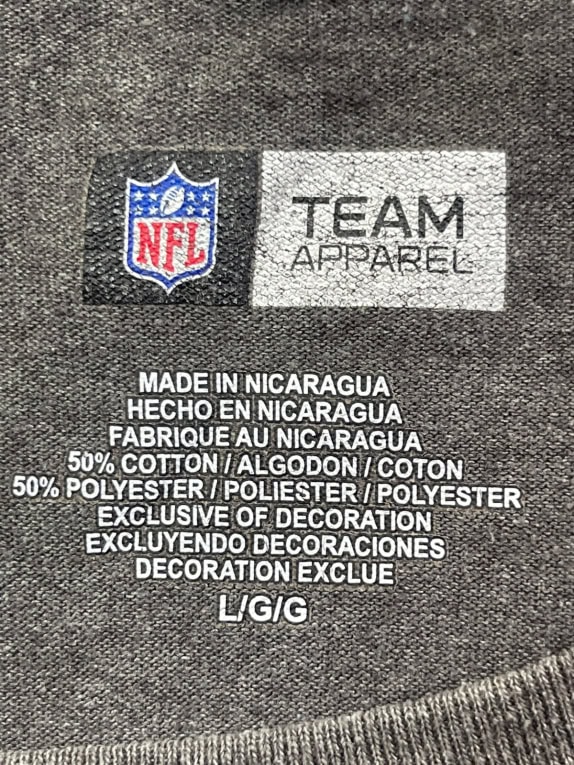 NFL TEAM APPAREL GRAPHIC TEE CHARCOAL MENS PRE OWNED L