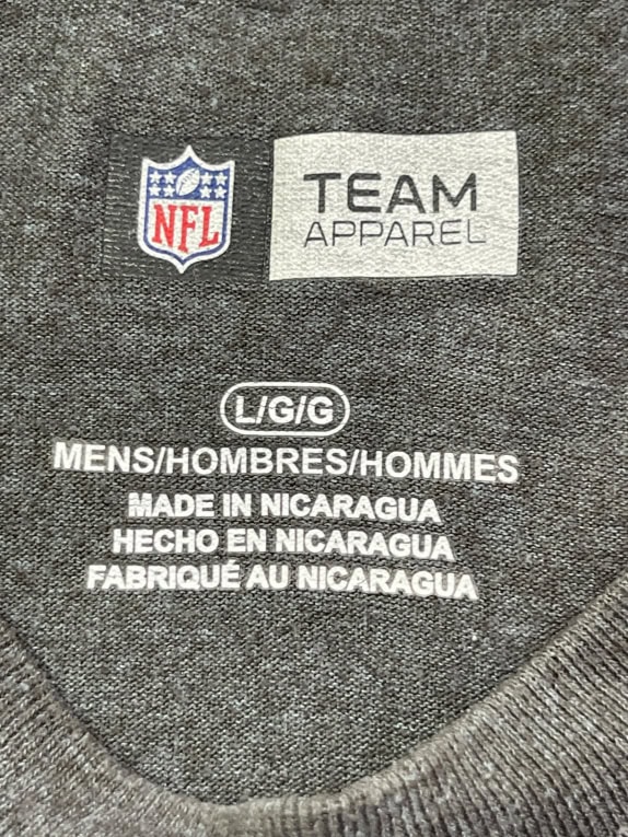 NFL TEAM APPAREL GRAPHIC TEE CHARCOAL MENS PRE OWNED L