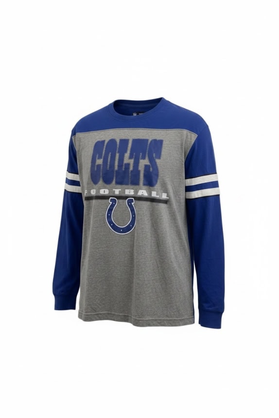 NFL TEAM APPAREL Maglia a maniche lunghe Colts Football Logo Blu / Grigio UNISEX L