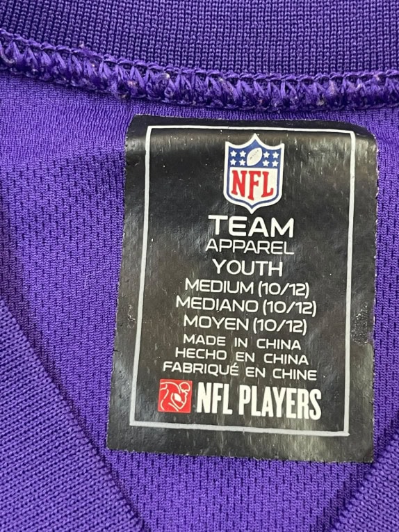 NFL TEAM APPAREL MAGLIA FOOTBALL AMERICANO JUNIOR SPORTSWEAR VIOLA UNISEX PRE OWNED M