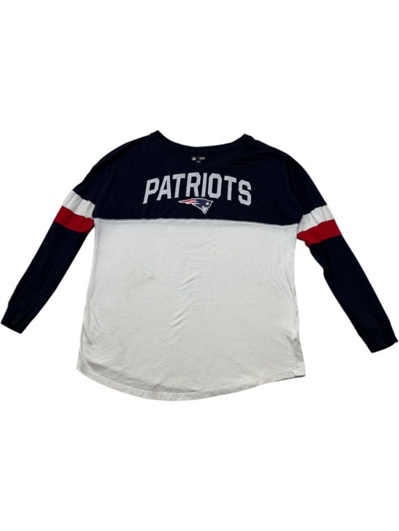 NFL TEAM APPAREL PATRIOTS ΜΑΚΡΥΜΑΝΙΚΗ ΜΠΛΟΥΖΑ SPORTSWEAR NAVY OFF WHITE ΓΥΝΑΙΚΕΙΟ PRE OWNED L