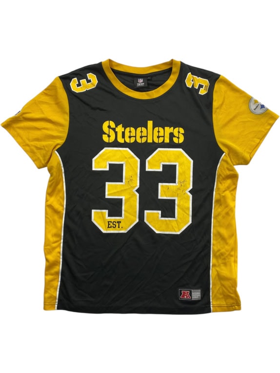 NFL TEAM APPAREL PITTSBURGH STEELERS JERSEY VINTAGE STYLE ΛΟΓΟΤΥΠΟ ΜΑΥΡΟ/ΚΙΤΡΙΝΟ ΑΝΔΡΙΚΟ L