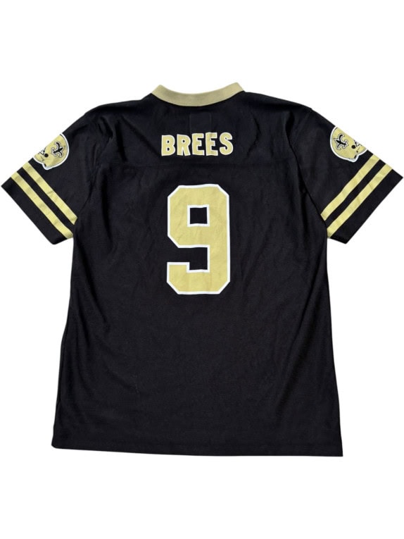 NFL TEAM APPAREL SAINTS BREES FOOTBALL JERSEY SPORTSWEAR ΜΑΥΡΗ ΧΡΥΣΗ UNISEX PRE OWNED XL