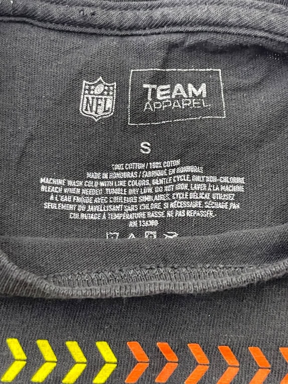NFL TEAM APPAREL T SHIRT GRAPHIC SPORTSWEAR ΜΑΥΡΟ ΑΝΤΡΙΚΟ PRE OWNED S
