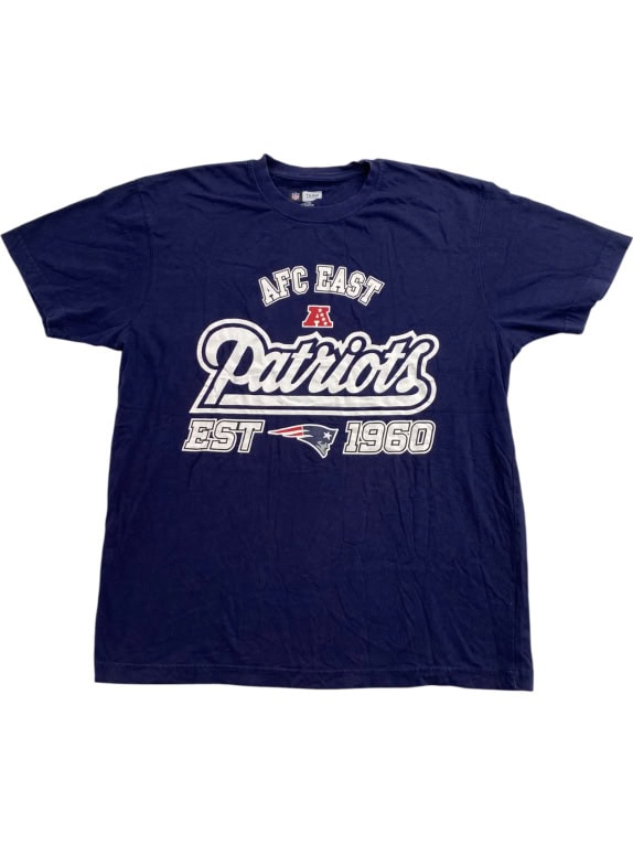 NFL TEAM APPAREL TSHIRT VINTAGE NEW ENGLAND PATRIOTS GRAPHIC ΜΠΛΕ UNISEX L preowned