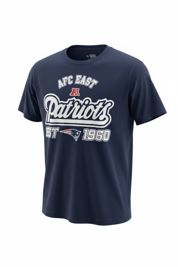 NFL TEAM APPAREL TSHIRT VINTAGE NEW ENGLAND PATRIOTS GRAPHIC BLUE UNISEX L pre-owned