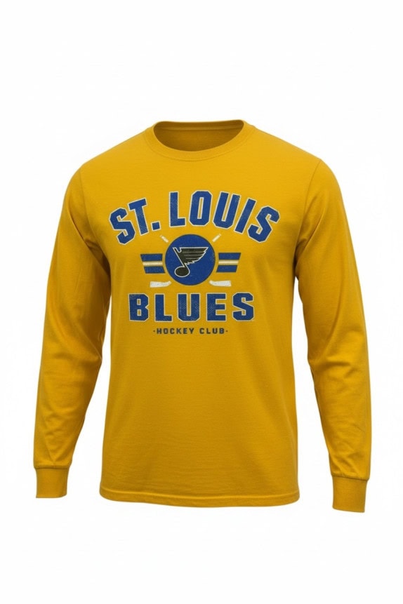 NHL ST LOUIS BLUES ΜΑΚΡΥΜΑΝΙΚΗ ΜΠΛΟΥΖΑ GRAPHIC ΚΙΤΡΙΝΟ ΑΝΤΡΙΚΟ PRE OWNED S