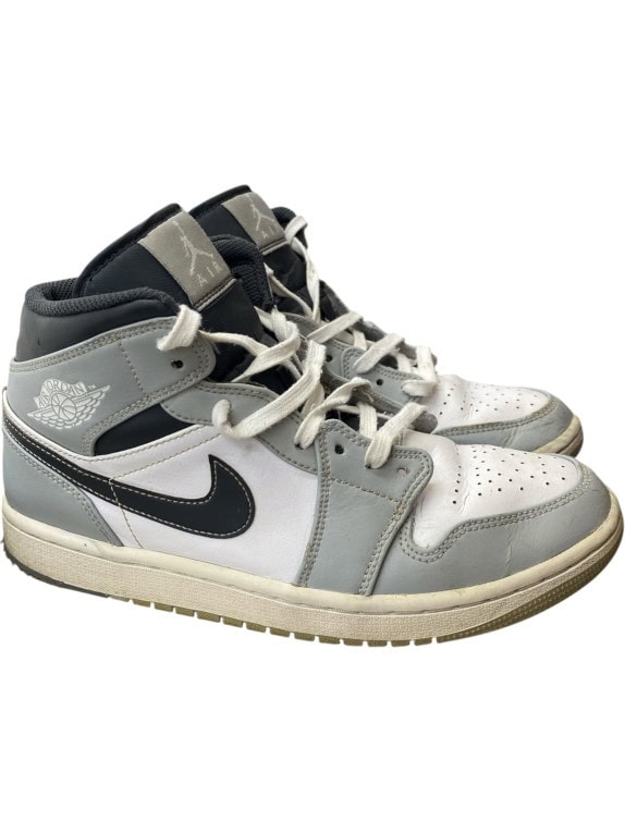 Nike Air Jordan 1 Mid Ανδρικά Sneakers Γκρι/Λευκά EU 40.5
