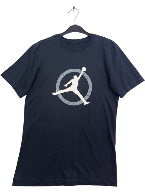 Nike Air Jordan T-Shirt Μαύρο Logo Print Βαμβακερό Size M