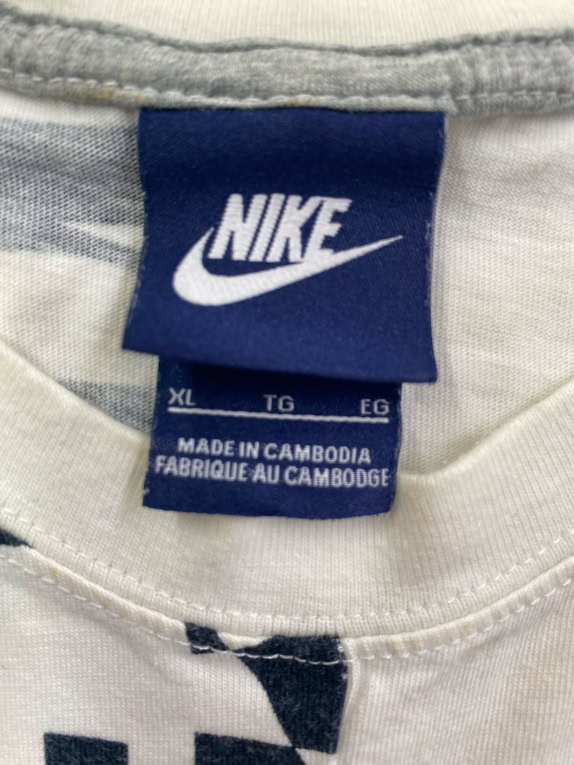 NIKE Canotta con stampa logo all-over bianco/nero unisex XL
