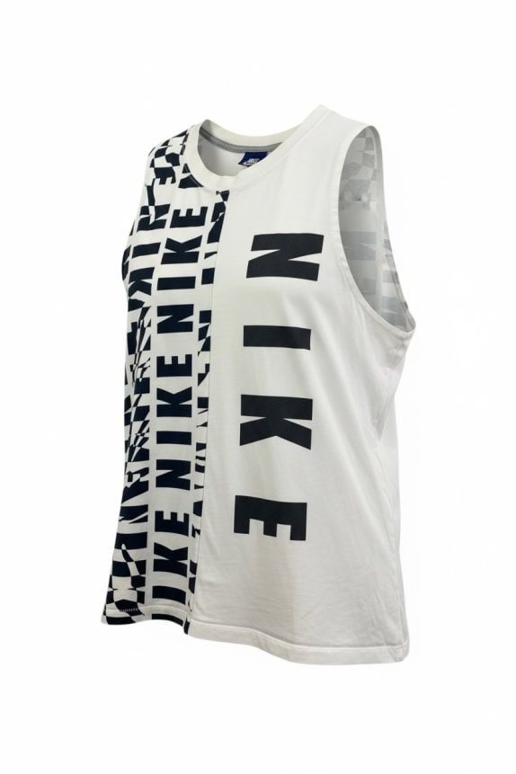 NIKE ΑΜΑΝΙΚΗ ΜΠΛΟΥΖΑ TANK TOP ALL-OVER LOGO PRINT ΛΕΥΚΟ/ΜΑΥΡΟ UNISEX XL