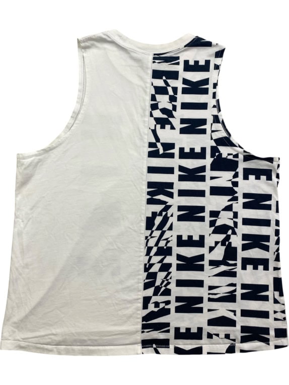 NIKE Canotta con stampa logo all-over bianco/nero unisex XL