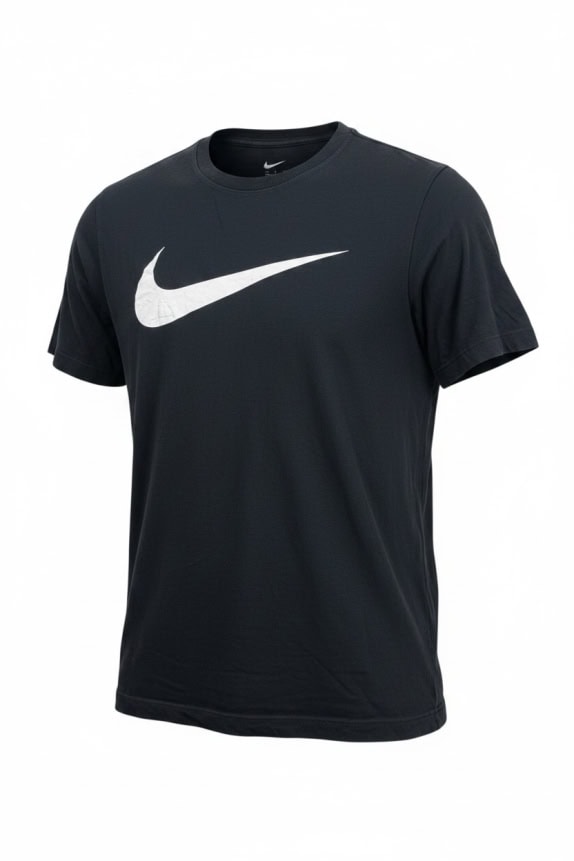Nike T-Shirt da uomo nero con grande logo Swoosh