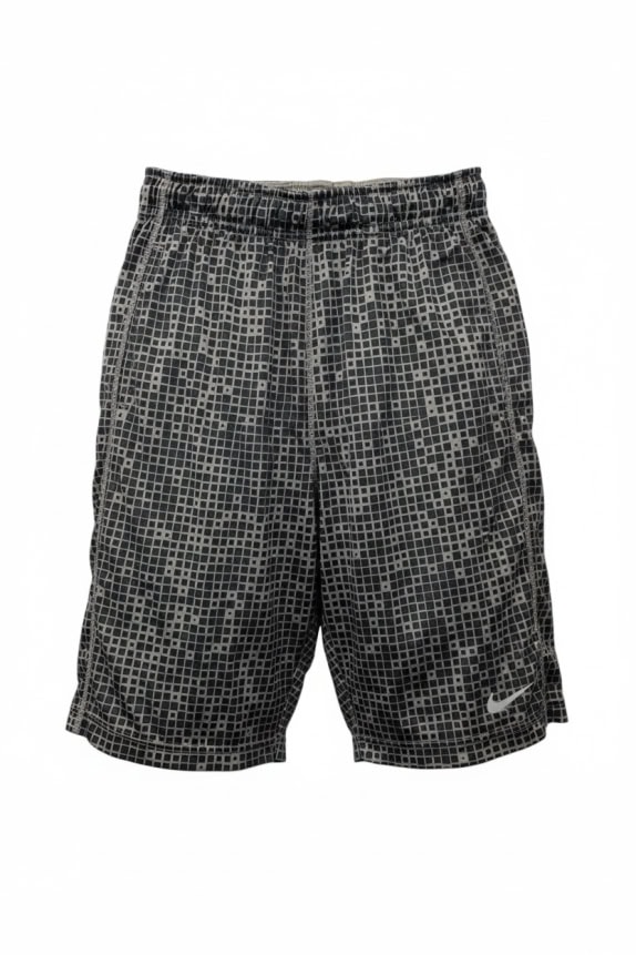 NIKE DRI-FIT ATHLETIC SHORTS WITH GEOMETRIC PRINT GREY/BLACK MEN'S S