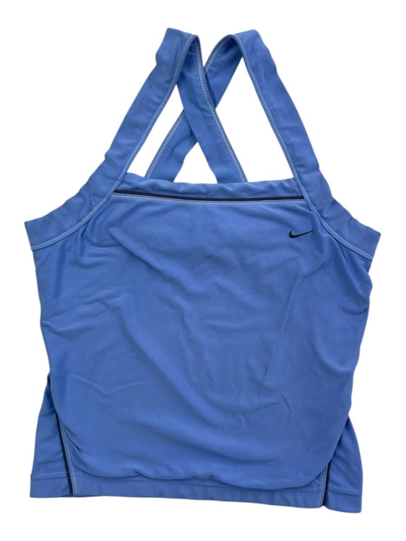 NIKE ΑΘΛΗΤΙΚΟ ΦΑΝΕΛΑΚΙ (TANK TOP) CROSS-BACK ΜΕ ΛΟΓΟΤΥΠΟ ΜΠΛΕ ΓΥΝΑΙΚΕΙΟ M