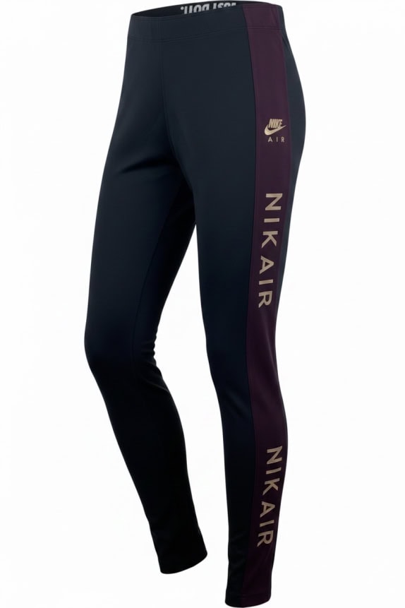 NIKE LEGGINGS WITH LOGO BLACK/PURPLE WOMEN'S S