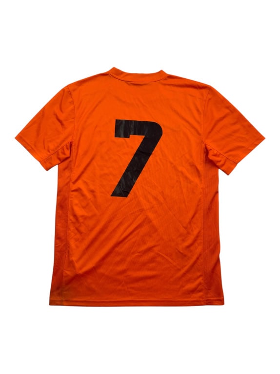 NIKE SPORTS T-SHIRT DRI-FIT LOGO ORANGE MENS M