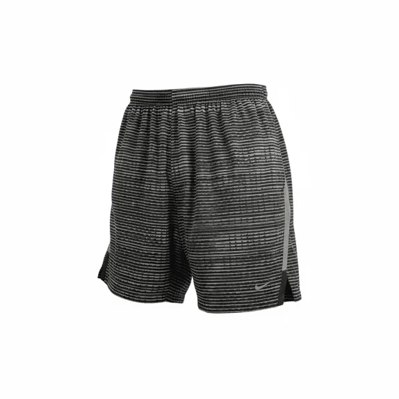 Nike Αθλητικό Σορτς Dri-FIT Ριγέ Μαύρο Γκρι Ανδρικό M