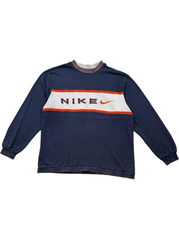 NIKE CREWNECK VINTAGE NAVY MENS PRE OWNED L