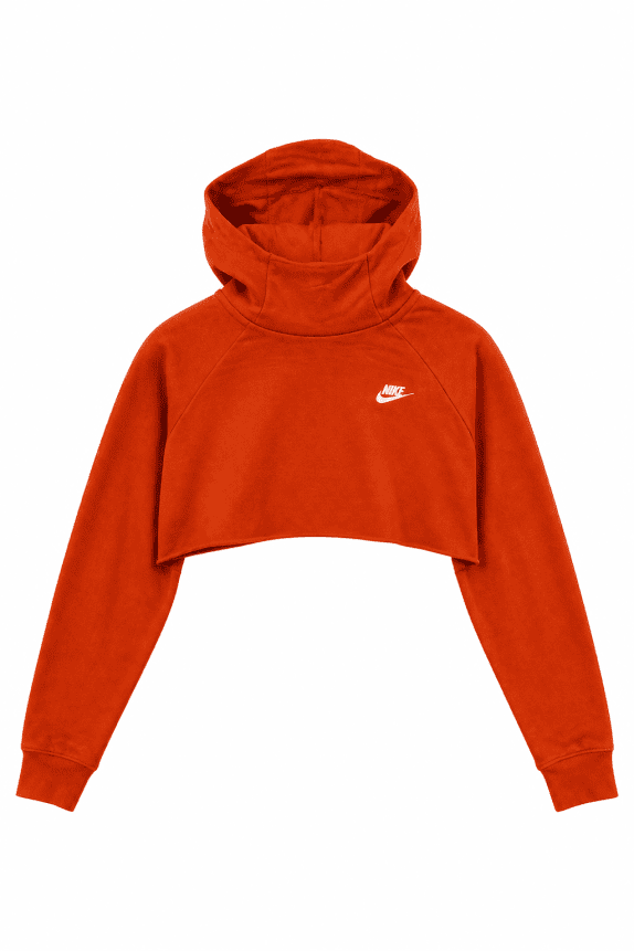 NIKE CROP HOODIE STREETWEAR ORANGE WOMEN PRE OWNED M