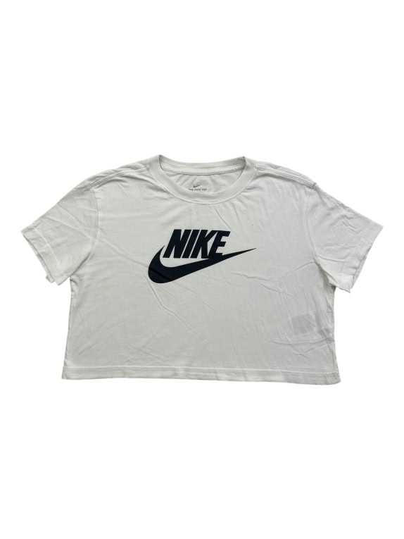 NIKE CROP TOP T-SHIRT CASUAL LOGO ΛΕΥΚΟ ΓΥΝΑΙΚΕΙΟ S