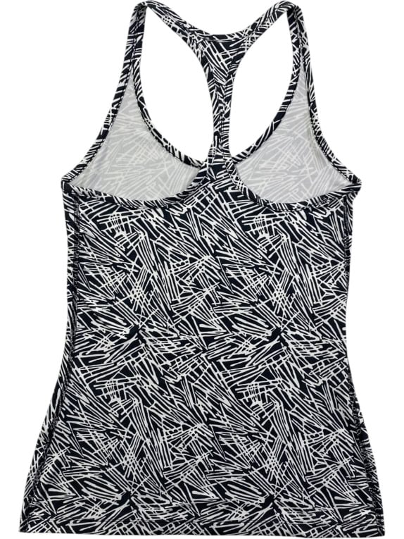 NIKE DRI-FIT TANK TOP SLIM FIT PATTERN BLACK/WHITE WOMEN S