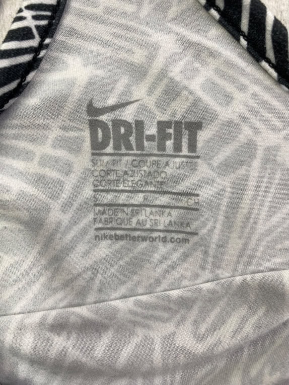 NIKE DRI-FIT TANK TOP SLIM FIT PATTERN BLACK/WHITE WOMEN S