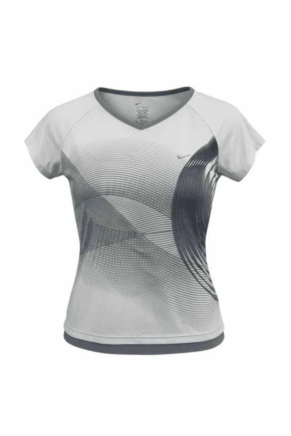 NIKE DRI-FIT MAGLIA SPORTIVA CON GRAFICA GRIGIO / BIANCO DA DONNA M