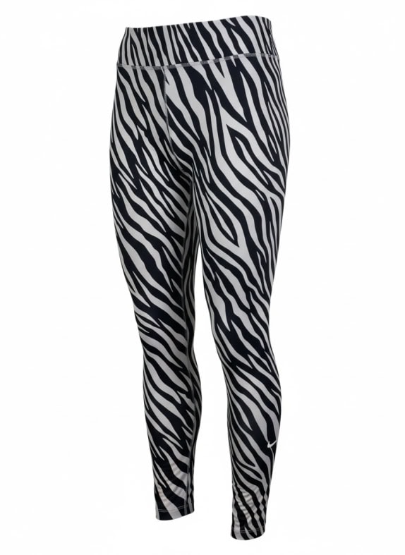 NIKE Dri-FIT Αθλητικό Κολάν Training Zebra Print Logo Μαύρο-Λευκό Γυναικείο L