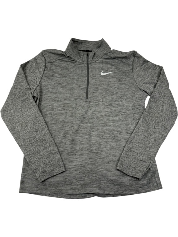 NIKE DRI-FIT FELPA GRIGIA CON QUARTER-ZIP (CORSA) - L