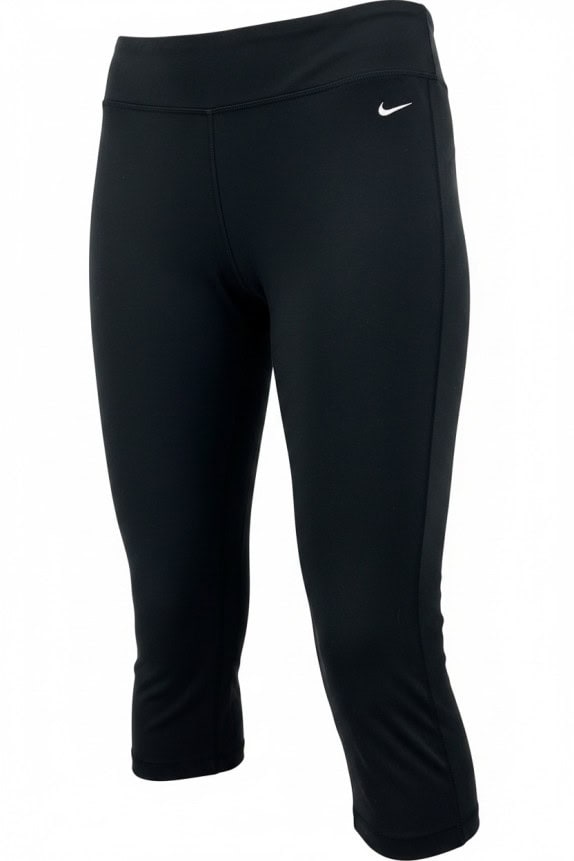 NIKE DRI FIT CAPRI LEGGINGS ATHLETIC BLACK WOMEN PRE OWNED L