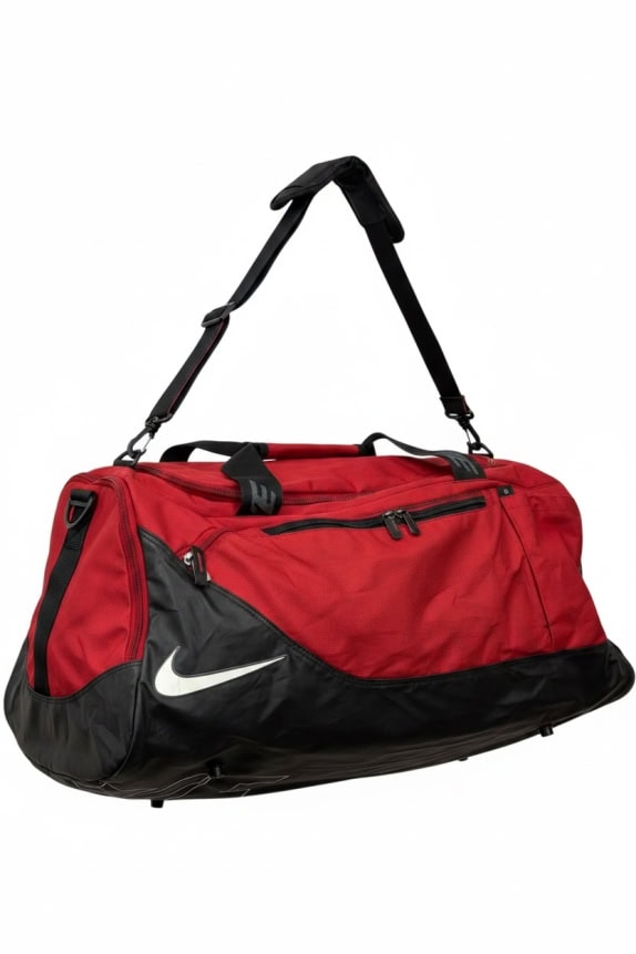 NIKE DUFFLE BAG SPORTSWEAR ROSSO NERO UNISEX PRE OWNED