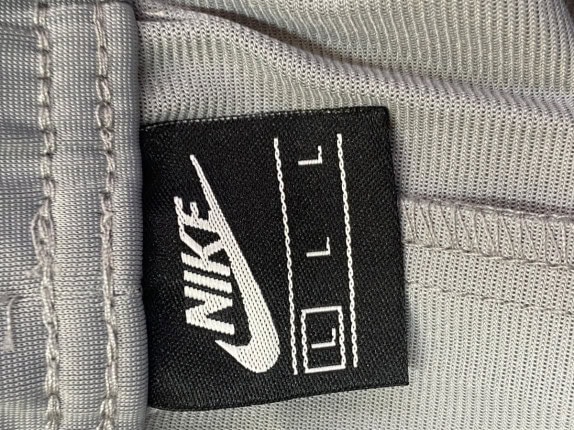 NIKE TRACK PANTS LOGO TAPE GREY MEN PRE OWNED L