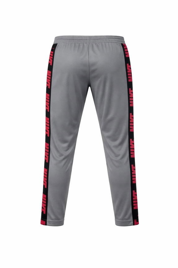 NIKE TRACK PANTS LOGO TAPE GREY MEN PRE OWNED L