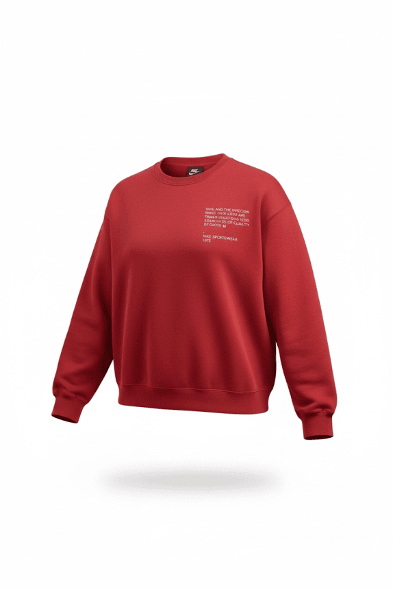 NIKE Felpa girocollo casual Swoosh rossa unisex XL
